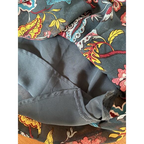 Ann Taylor Loft Top Small Colorful Floral Peplum Long Sleeve Boho Blouse Worn 1x - Picture 10 of 11